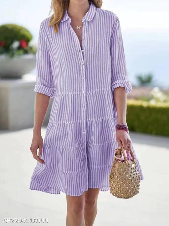 Damen Sommerkleid mit Knopfleiste Drune
