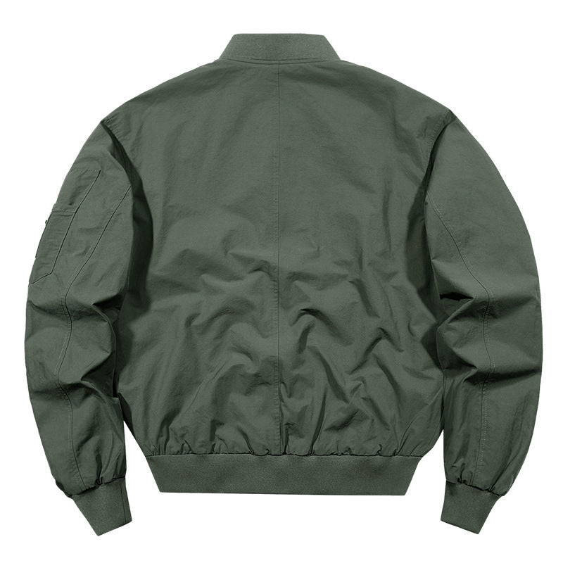 Herren o-Baumwoll-Twill-Arbeitsjacke mit schrägen Handtaschen und geripptem Saum Drune