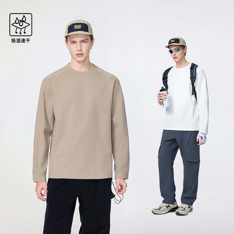 Herren Oversize-Langarm-Sweatshirt mit Raglanärmeln und abgerundetem Saum Drune