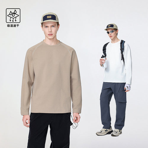 Herren Oversize-Langarm-Sweatshirt mit Raglanärmeln und abgerundetem Saum Drune