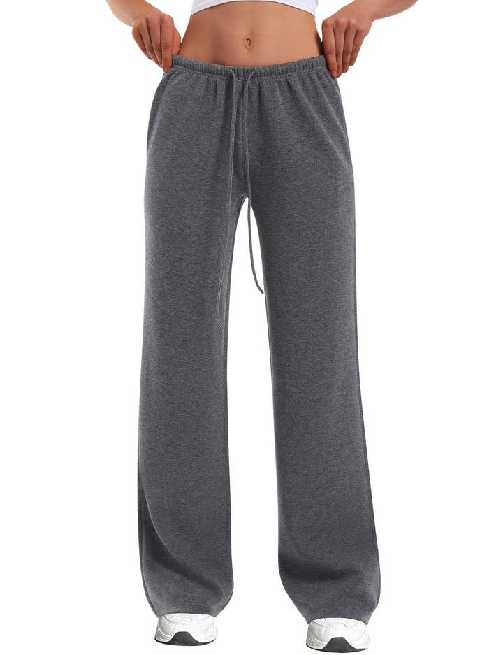Damen nan hochgeschnittene weite Jogginghose mit elastischem Komfortbund und Kordelzug Drune