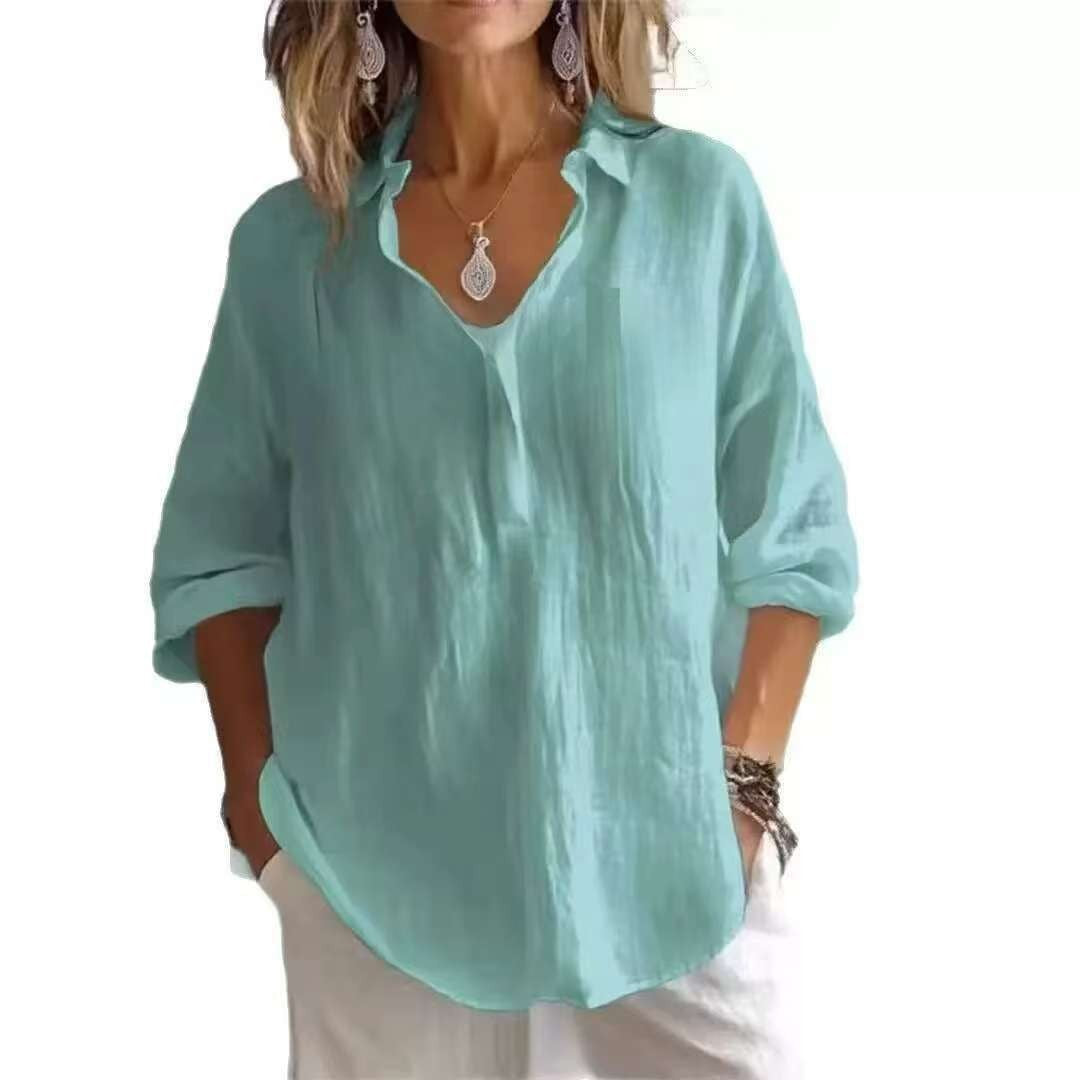 Damen Leichte Leinenbluse Drune