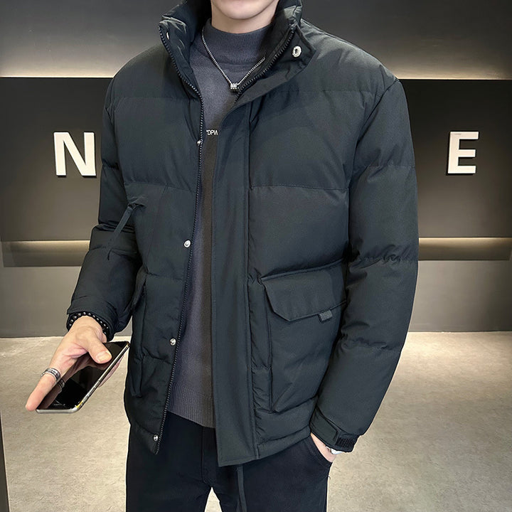 Herren Thermo-Steppjacke mit hohem Stehkragen und aufgesetzten Pattentaschen Drune