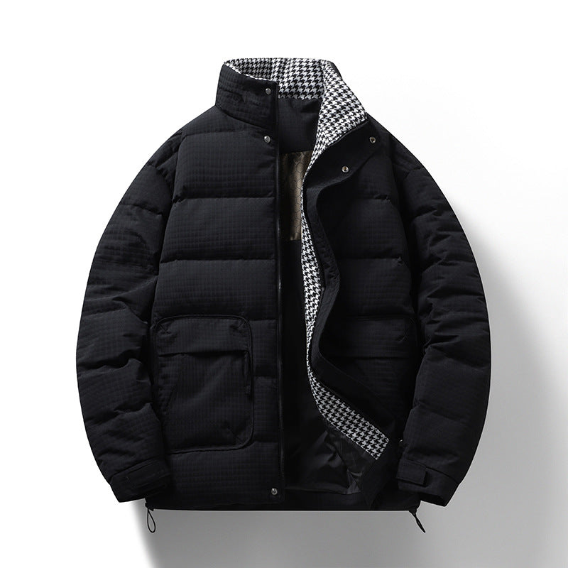 Herren Wattierte Steppjacke mit Hahnentritt-Innenfutter und verstellbarem Saum Drune