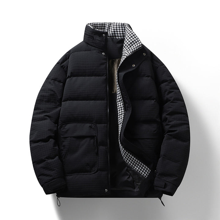 Herren Wattierte Steppjacke mit Hahnentritt-Innenfutter und verstellbarem Saum Drune