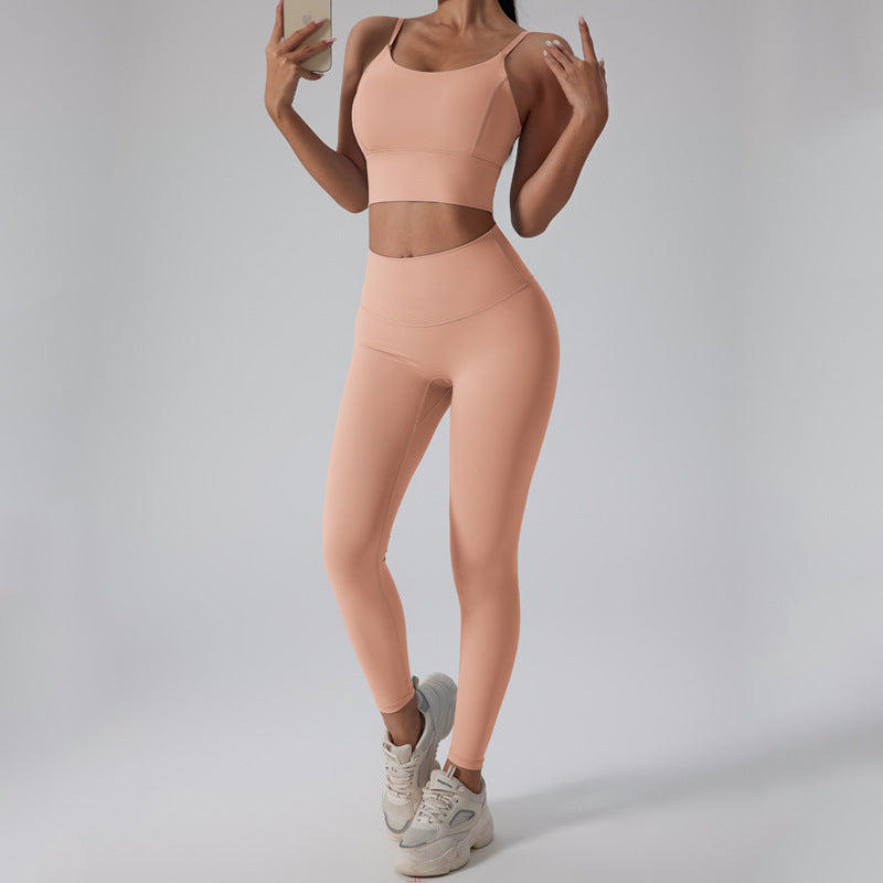 Damen Sportliches Set mit figurbetontem Top und Hochbund-Leggings Drune