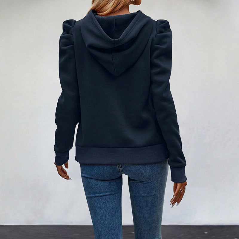 Damen Modischer Pullover mit Puffärmeln Drune