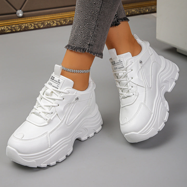 Damen Plattform-Chunky-Sneaker mit skulpturierter Profilsohle und gepolstertem Schaft Drune