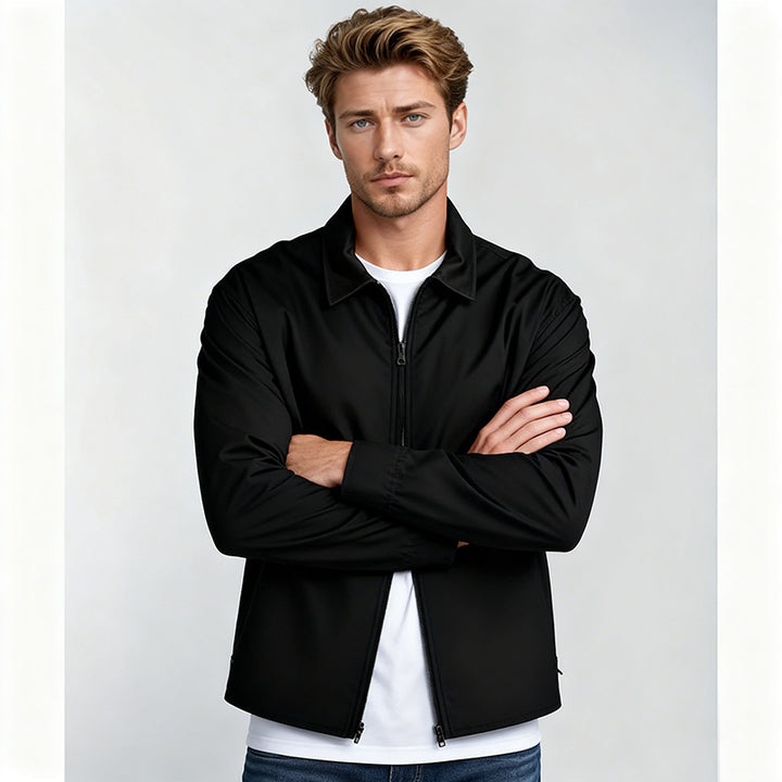 Herren Overshirt im Workwear-Stil mit durchgehendem Reißverschluss und aufgesetzten Brusttaschen Drune