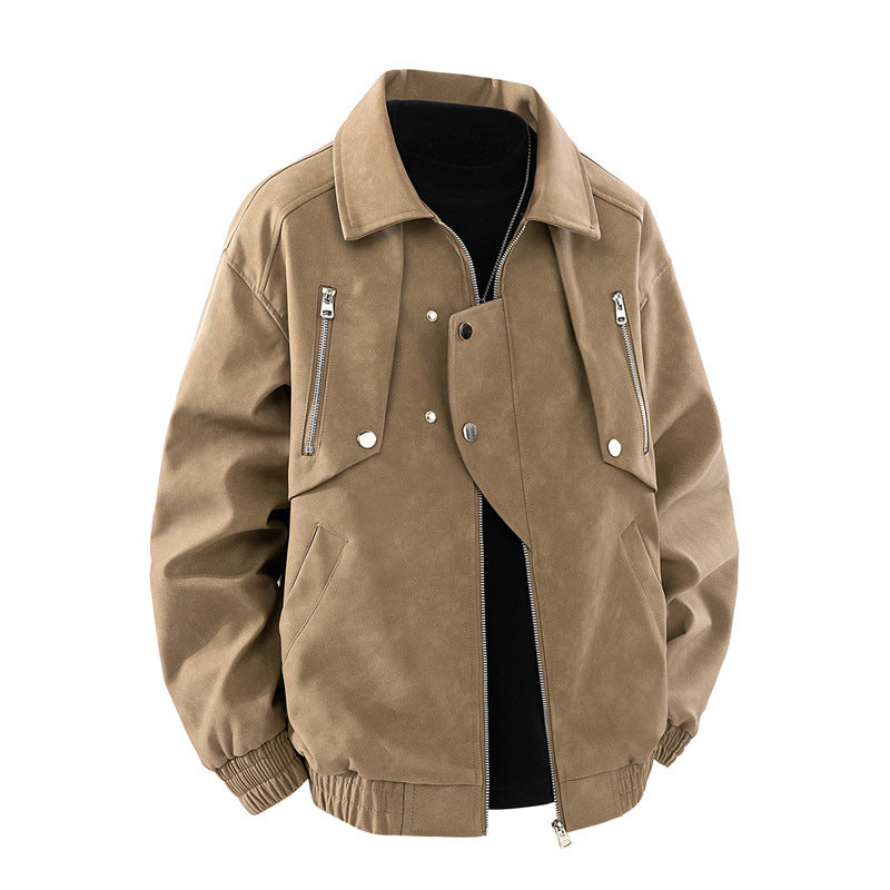 Herren modische Jacke mit multifunktionalen Reißverschlusstaschen und elastischen Bündchen Drune