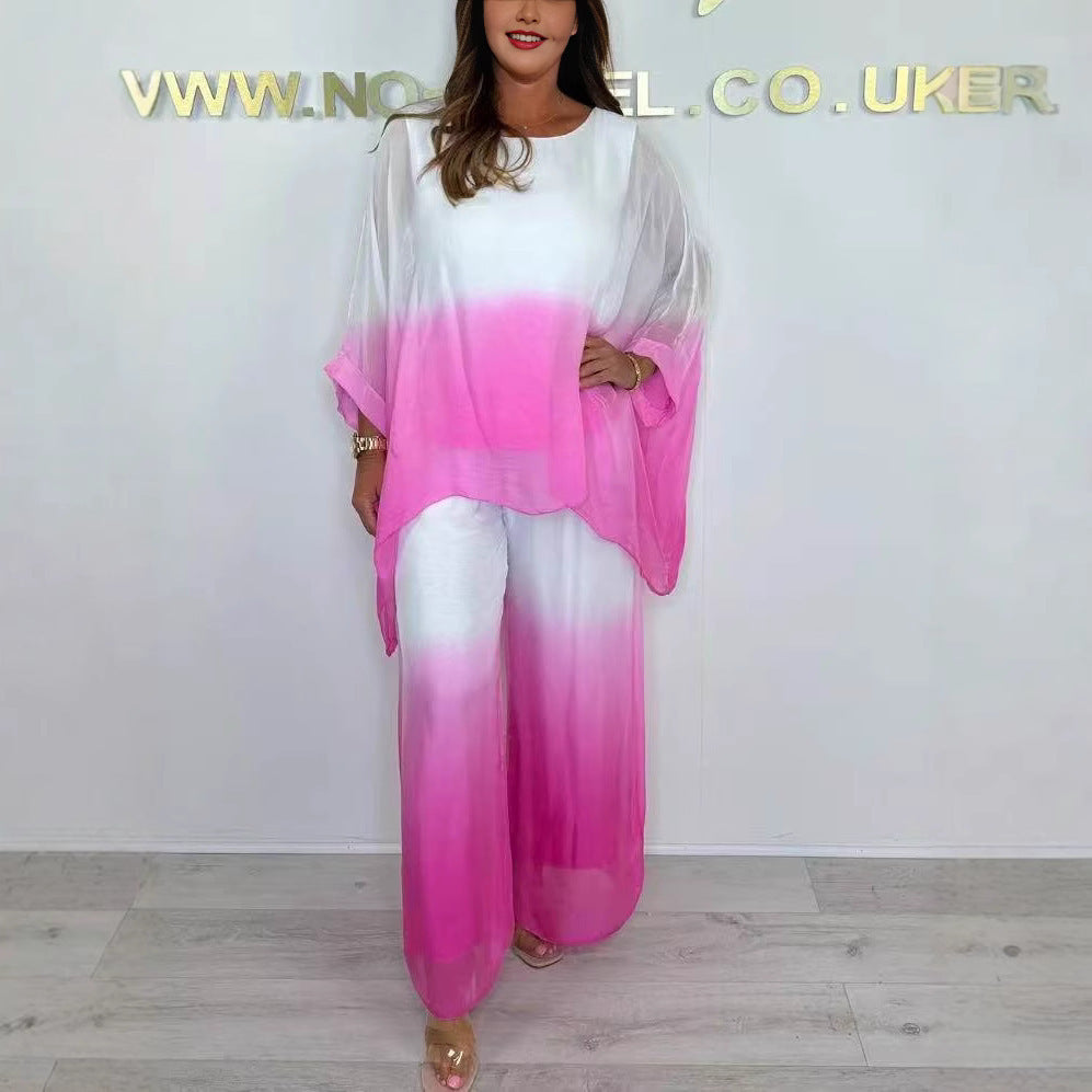 Damen Set aus weichem, fließendem Material mit modischem Ombre-Effekt Drune