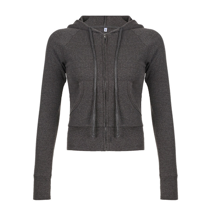 Damen nan taillierte Bomberjacke mit breitem Rippenbund, zwei Schrägtaschen und dekorativen Reißverschluss-Details Drune
