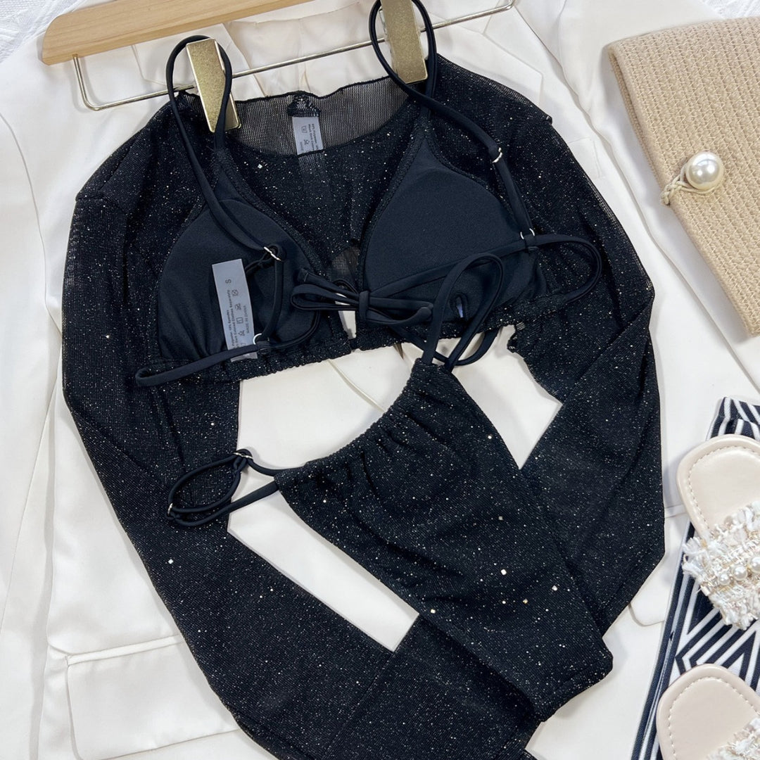 Damen Glamouröser Bikini mit transparentem Oberteil Drune