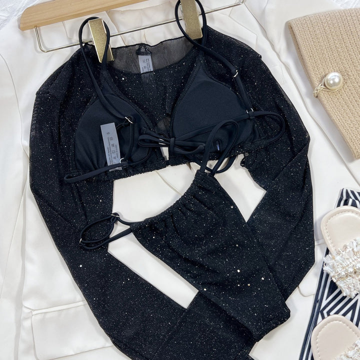 Damen Glamouröser Bikini mit transparentem Oberteil Drune