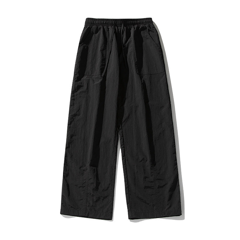 Damen Leichte Palazzohose im Leinen‑Baumwollmix mit elastischem Bund, Kordelzug und aufgesetzten Fronttaschen Drune