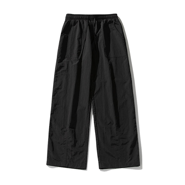 Damen Weite Leinenmix-Palazzo-Hose mit elastischem Bund, Tunnelzug und aufgesetzten Taschen Drune