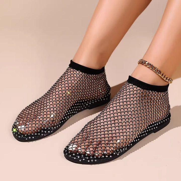 Damen transparente Ballerinas aus Netzmaterial Drune