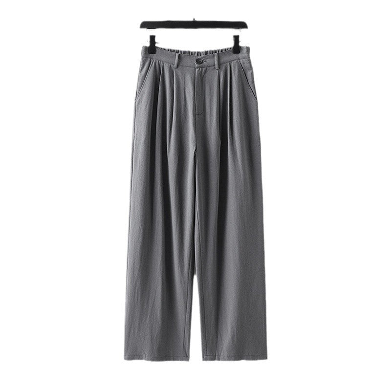 Damen Weite Bundfalten-Hose mit hoher Taille Drune