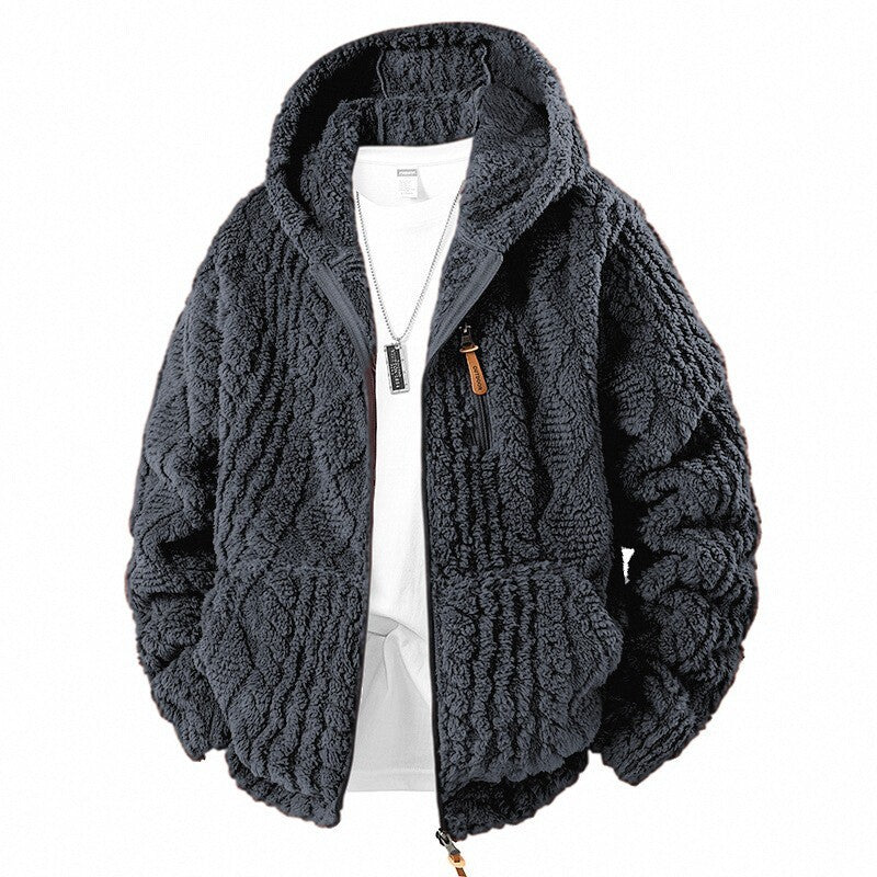 Herren Fleece Jacke mit Kapuze Drune