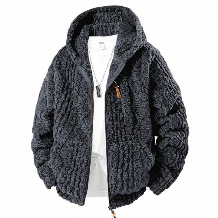Herren Fleece Jacke mit Kapuze Drune