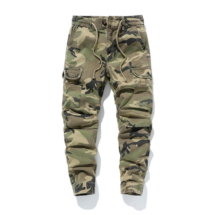 Herren Military-Style Cargo-Jogger aus Baumwollmix mit elastischem Tunnelzugbund und modularen Klappentaschen Drune