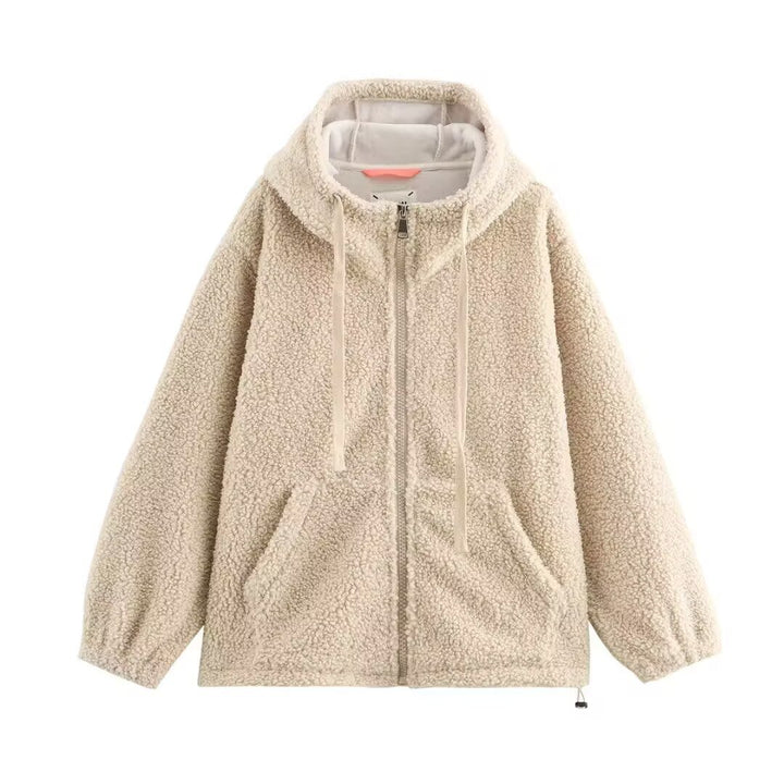 Damen Kuschelige Fleecejacke mit hohem Kragen Drune
