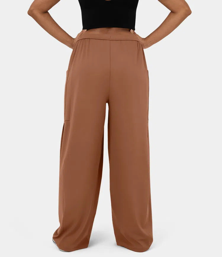 Damen Weite Freizeit-Hose mit elastischem Bund und praktischen Taschen Drune