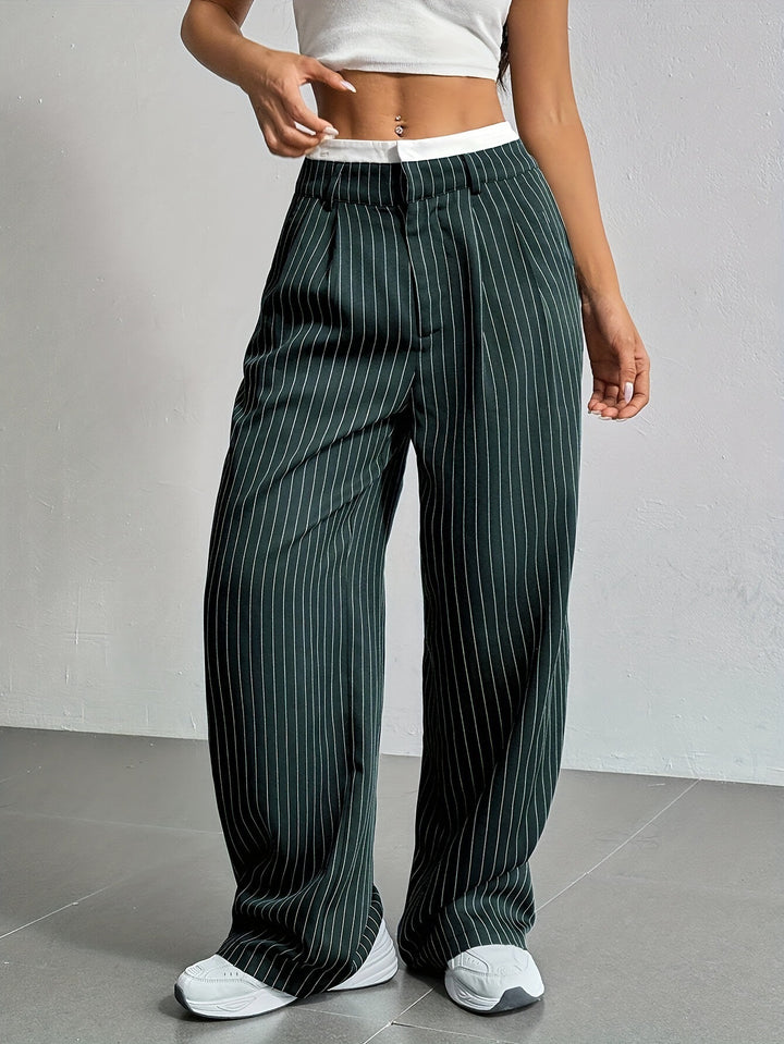 Damen klassische Hochwasserhose mit schrägen Taschen Drune
