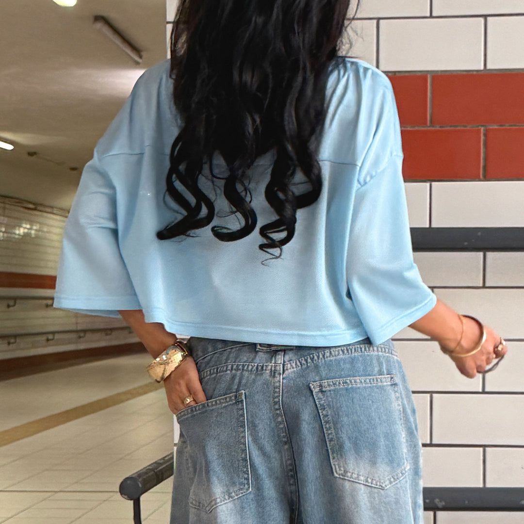 Damen Sportliches Crop-Top mit Netzdesign und vielseitigen Einsatzmöglichkeiten Drune