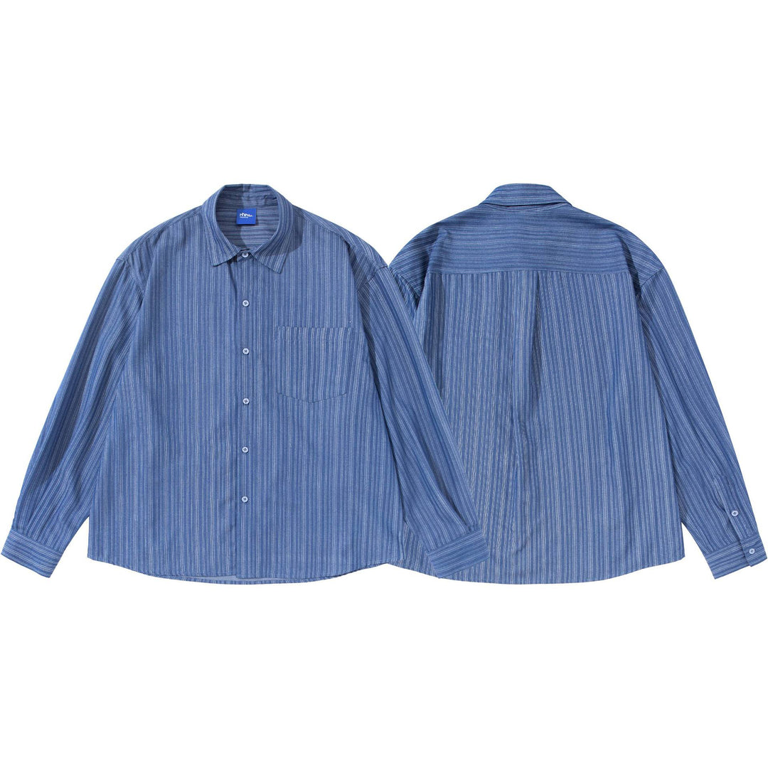 Unisex Gestreiftes Oversize‑Hemd im Boxy‑Schnitt Drune