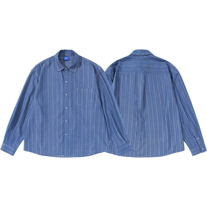 Unisex Gestreiftes Oversize‑Hemd im Boxy‑Schnitt Drune
