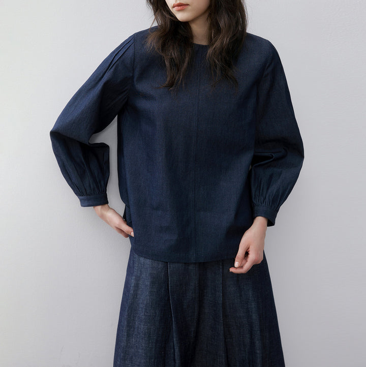 Damen Elegante und lässige Denimbluse Drune