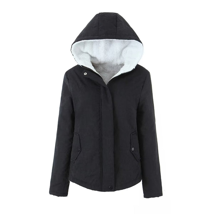 Damen Kapuzenjacke mit Teddyfutter und verdecktem Reißverschluss Drune
