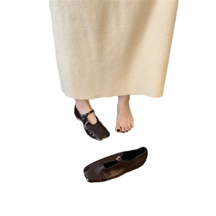 Damen Mules im Mary‑Jane‑Stil mit quadratischer Zehenbox und feinem Riemchen Drune