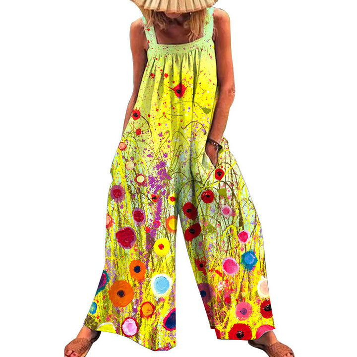Damen Übergröße Jumpsuit mit floralem Muster und praktischen Taschen Drune