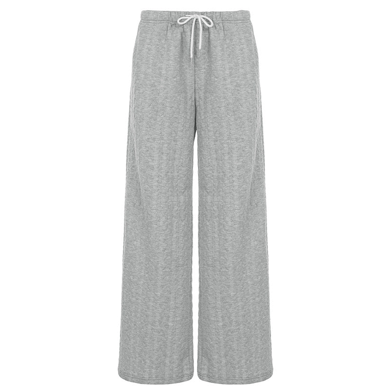 Damen nan weite Palazzo-Loungehose aus weichem Jersey mit Tunnelzug und Komfortbund Drune