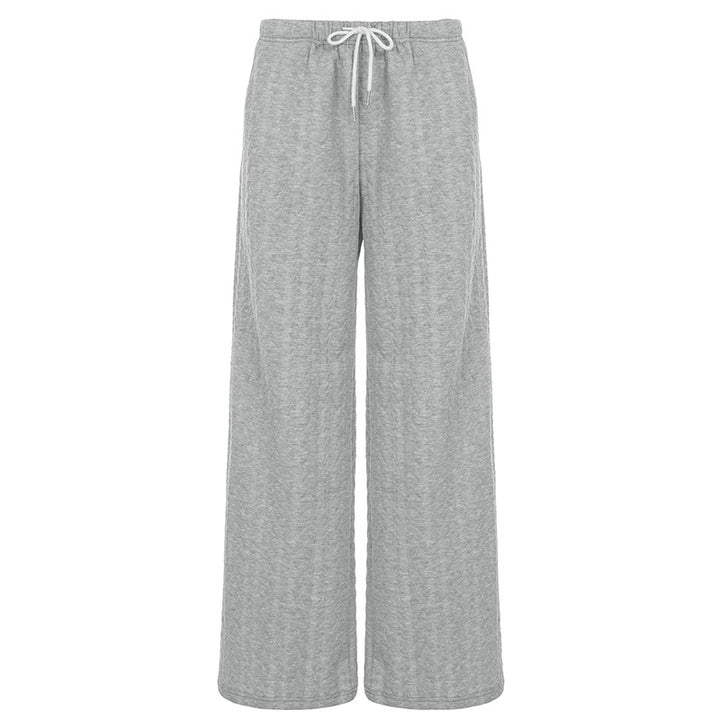 Damen nan weite Palazzo-Loungehose aus weichem Jersey mit Tunnelzug und Komfortbund Drune