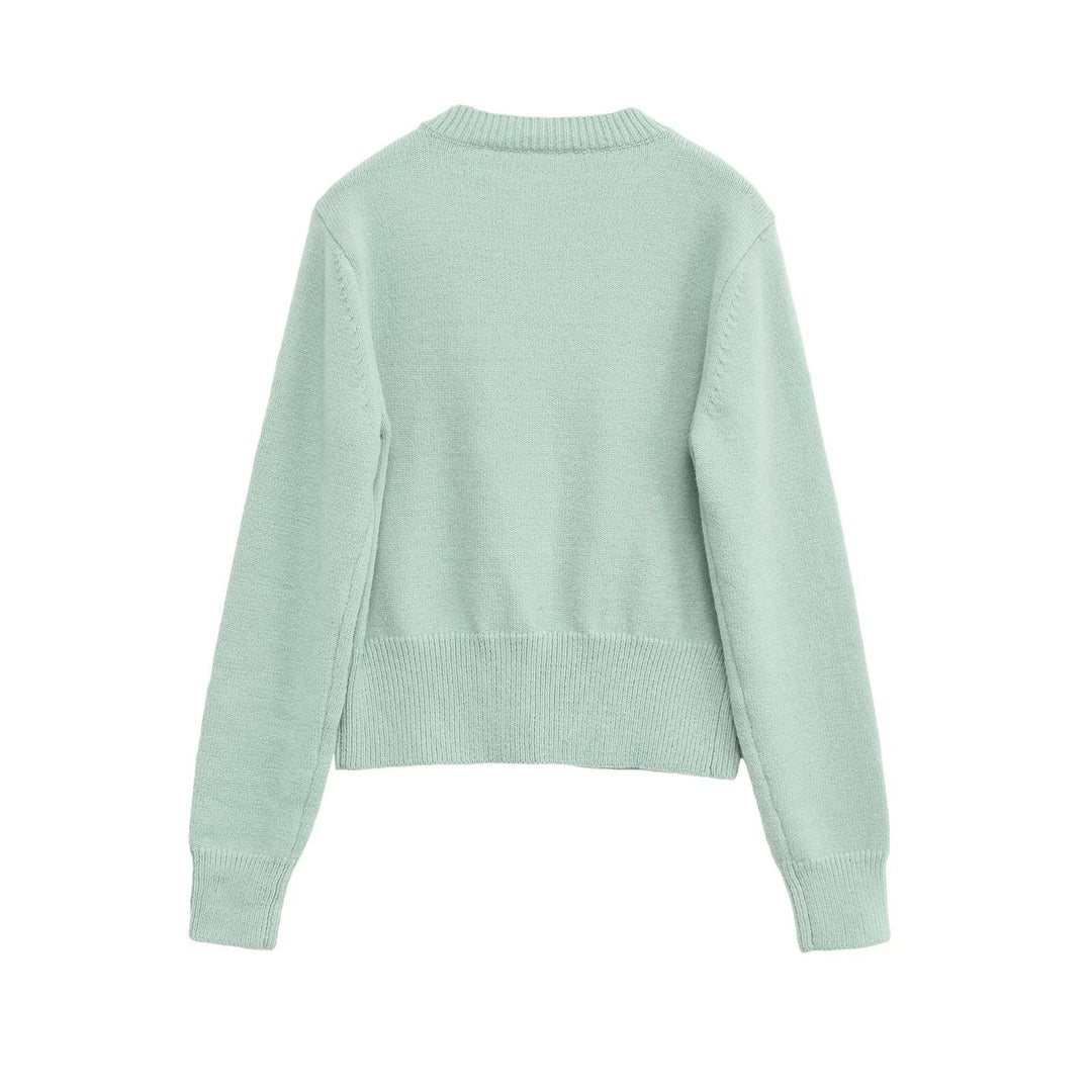 Damen komfortable Strickjacke mit Rundhalsausschnitt und praktischen Knöpfen Drune