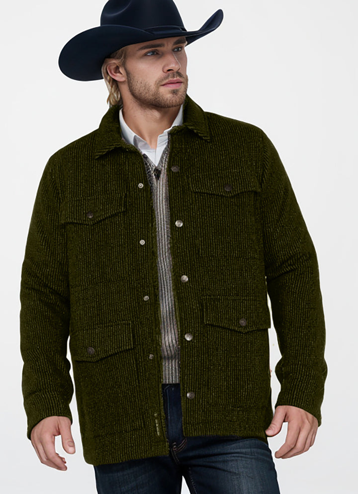Herren strapazierfähige Baumwolljacke im rustikalen Look mit praktischen Klappentaschen Drune