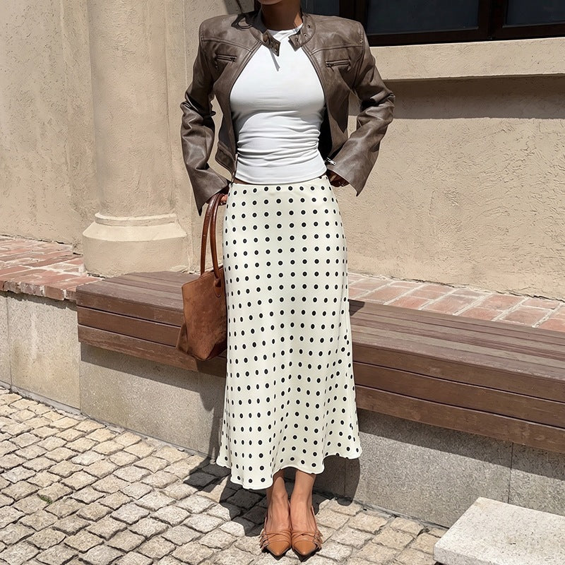 Damen Maxirock mit Punkten und elegantem Schnitt Drune