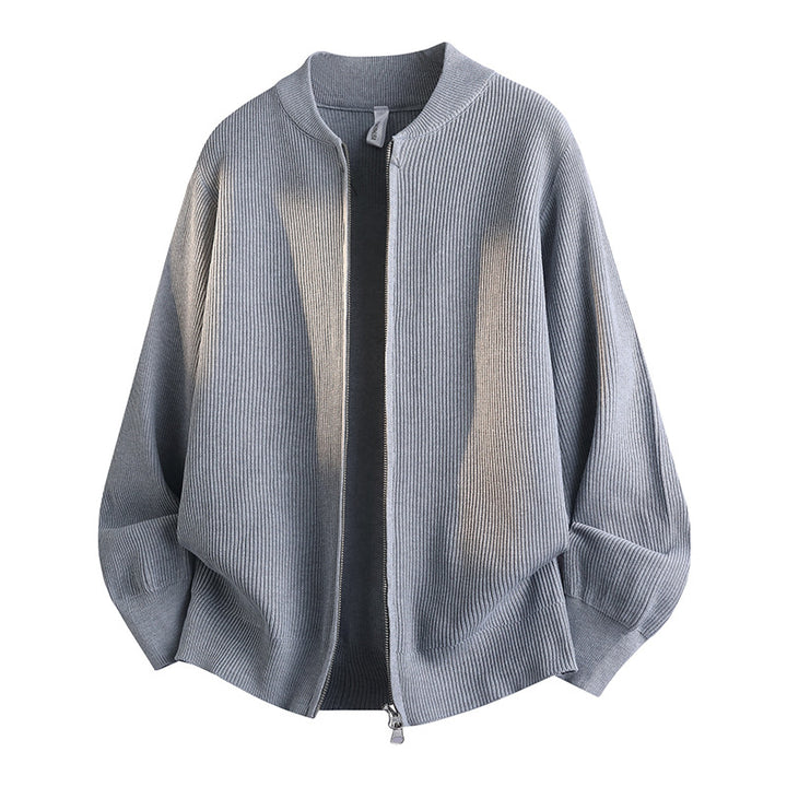Damen Modische Sweatjacke mit Reißverschluss und Stehkragen Drune
