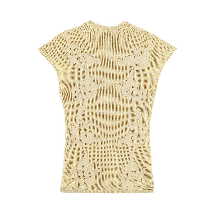 Damen elegante Strickbluse mit filigranem Muster Drune