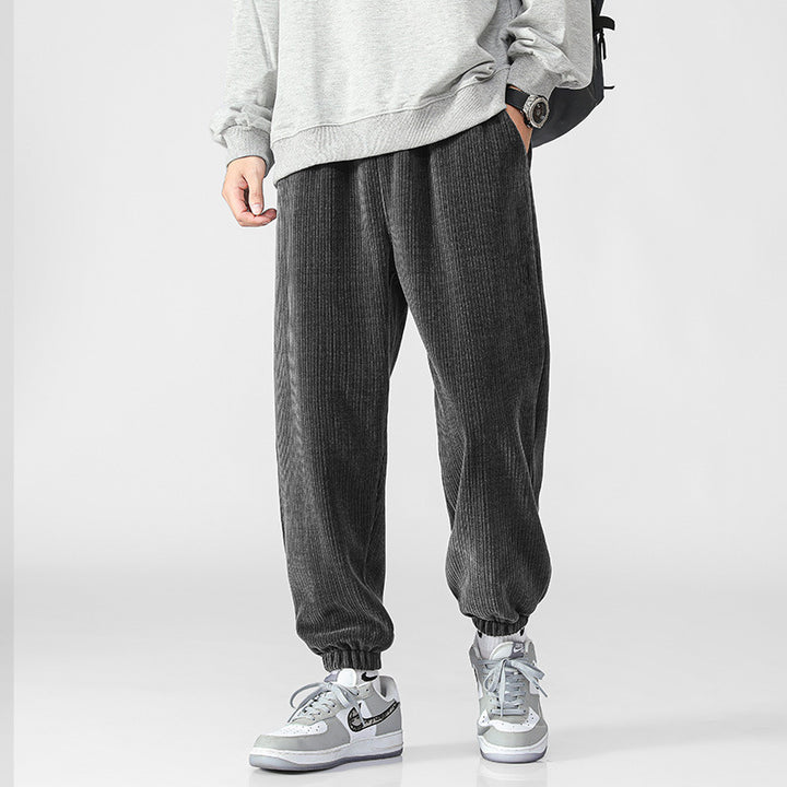 Herren Weiche Cord-Jogginghose im Relaxed-Fit mit elastischem Bund und Bündchen Drune