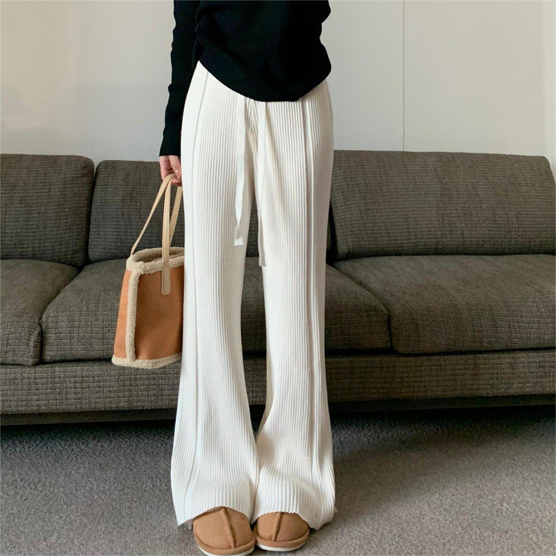 Damen Plisseehose mit hoher Taille und regulierbarem Bund Drune