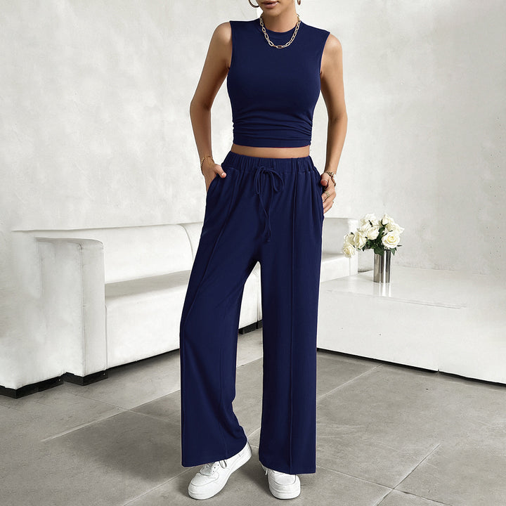 Damen Freizeit-Set mit tailliertem Top und weitem Hose Drune