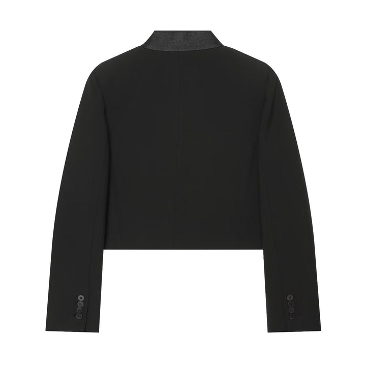 Damen Cropped‑Blazerjacke im Boxy‑Schnitt mit kurzem Stehkragen Drune