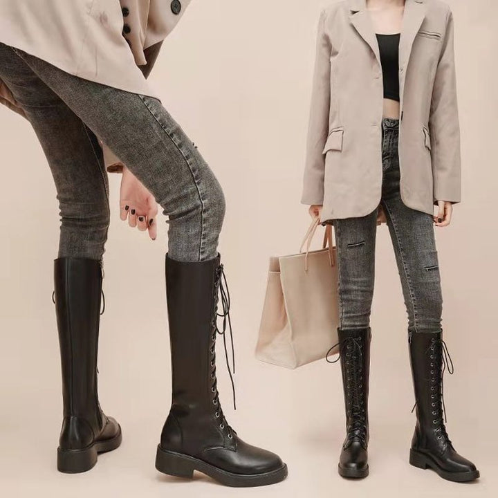 Damen Hohe Schnürstiefel mit robustem Obermaterial und modischem Design Drune