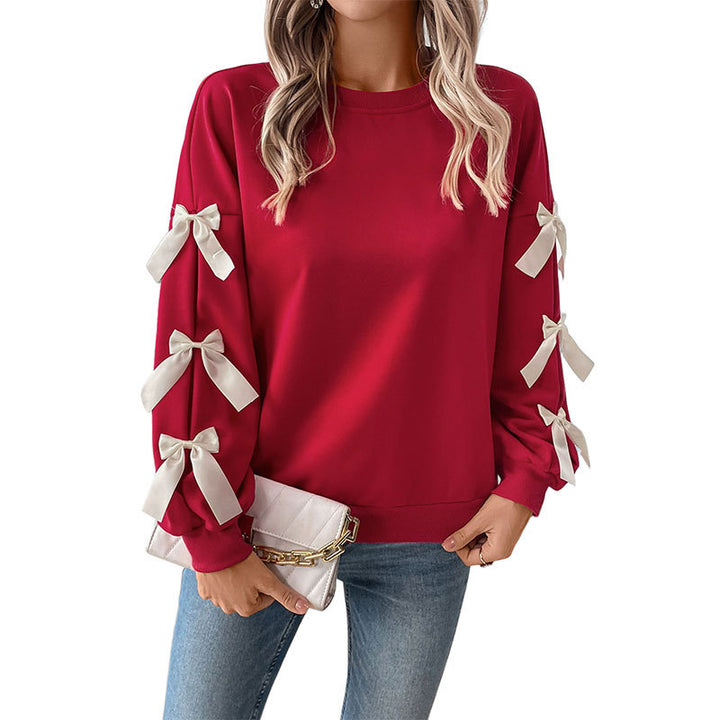 Damen Crop-Pullover mit Schleifen-Details Drune