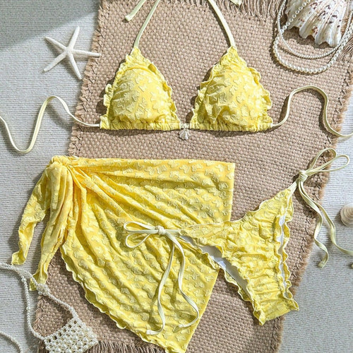 Damen Bikiniset mit Rüschen Drune