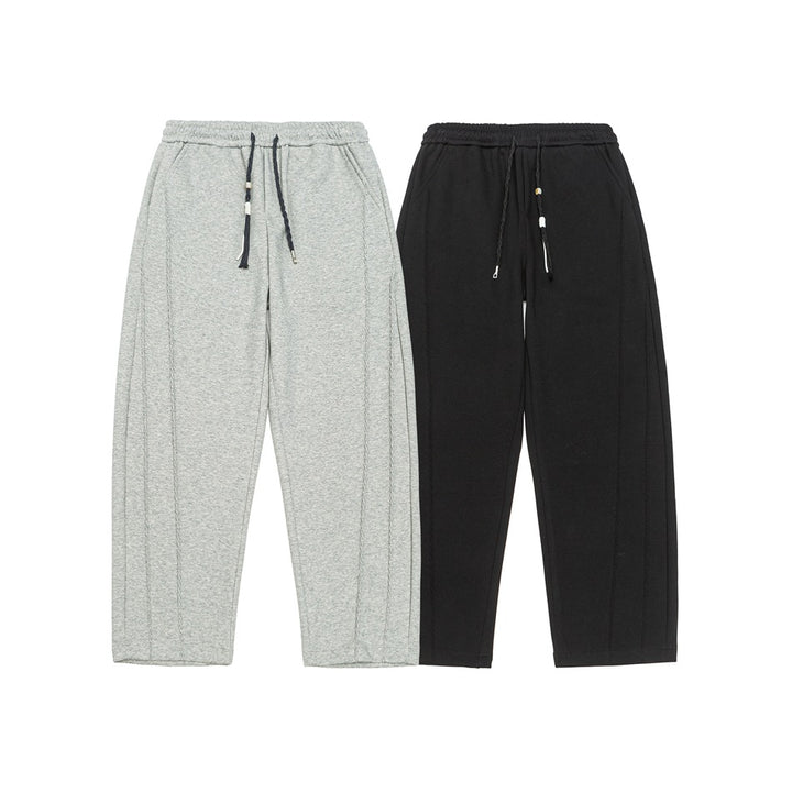Damen Weite High‑Waist Jogginghose mit Ziernähten und Kordelzug Drune
